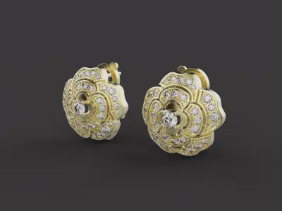 Flower Earrings 15130 3D print model