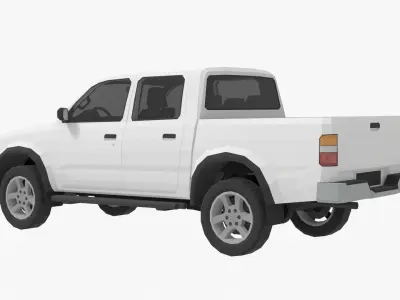 Generic pickup double cab Low-poly 3D model
