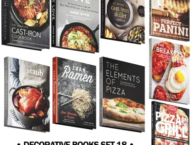 147 decorative books set 18 kitchen and cooking P04 3D model