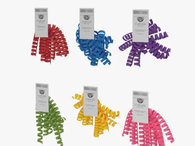 Jillson Roberts 6 Count Self Adhesive Gift Wrap Curly Bows 3D model