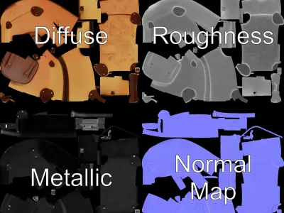 Vintage Leather Suitcase Model Pack for Rendering and Games Low-poly 3D model