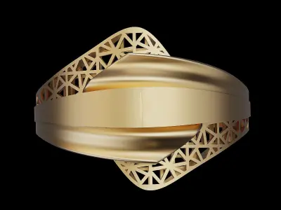 Lux ring silver gold jewelry printable 3D model 3D print model shop