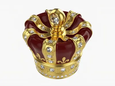 Royal gold crown with diamonds 3D model