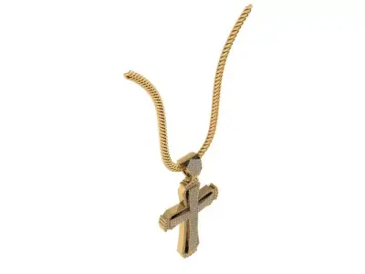 hip hop style cross with full diamond   3D print model