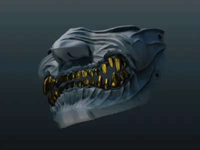 Menpo Mask 18 Half Face 3D print model