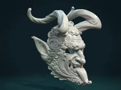 Demon Satyr Mask 3D print model