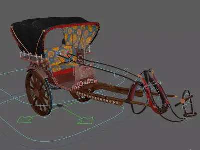 WoodenCart 3D model