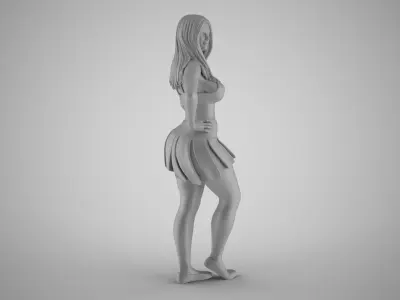 Loveliness 2 woman in dress 3D print model