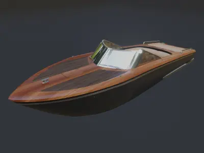 Speedboat  Low-poly 3D model