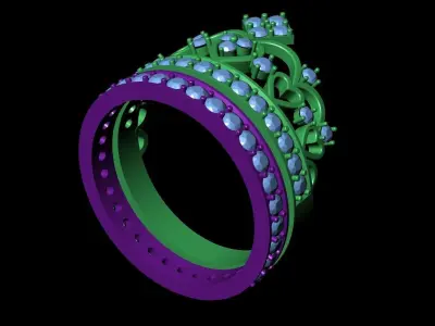 Crown ring 3D print model