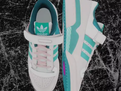 ADIDAS FORUM LOW - AQUA 3D SHOES Low-poly 3D model