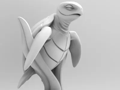 Mystical Sea Turtle Minimalist Sculpture 3D print model