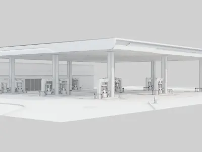 gas station 3D model