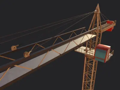 Lifting Industrial Crane  Optimized for Unreal Engine And Unity Low-poly 3D model
