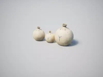 Medieval Vases Low-poly 3D model