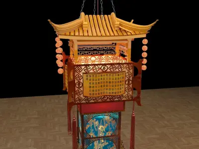 Chinese house palace lantern  3D model