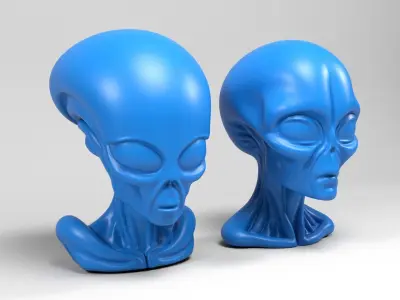 Alien heads 3D print model