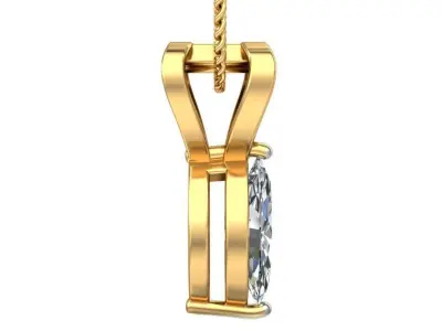 Women Marquise Stone Pendant 3dm STL OBJ FBX Renders Details 3D print model