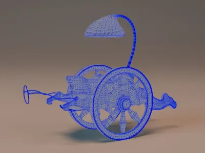 Ancient Indian Chariot   Game Ready  Prop PBR Low Poly 20K Tris Low-poly 3D model