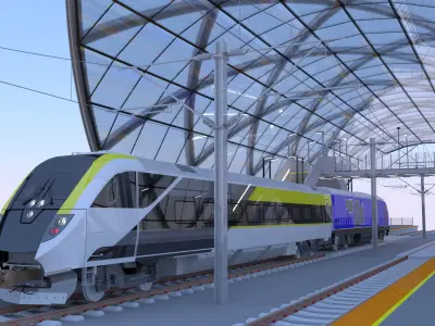 American train station 3D model