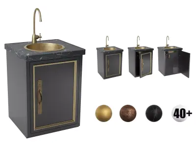 Washbasin Cabinet Gothic 01 3D model