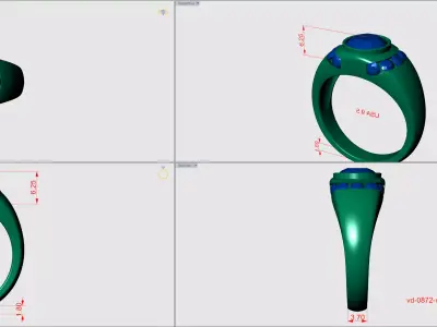 Mens Round Diamond Ring With Diamond Accents 3DM 3D print model