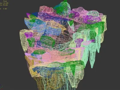 Stone Dragon Hall - Left Cliff 03 3D model