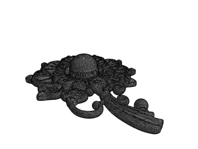 Vintage Ornate Pearl Brooch Jewelry Low-poly 3D model