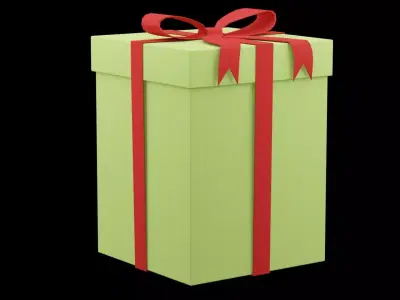 Christmas Gift Box Low-poly 3D model