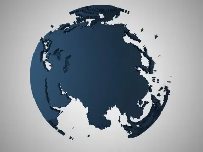 Globe Shell Dark Grey 3D model