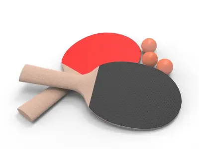 Ping-Pong Racket Low-poly 3D model
