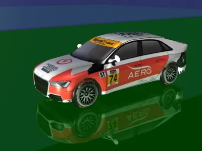 Low poly Car audi rally Low-poly 3D model