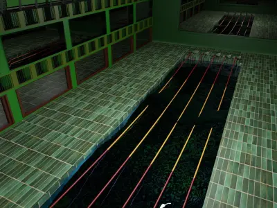 Swim Stadion-Stadium pool-Arena pool Low-poly 3D model