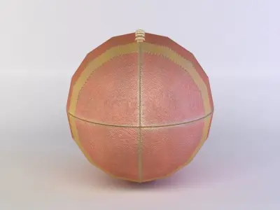 Red rugby ball  Low-poly 3D model