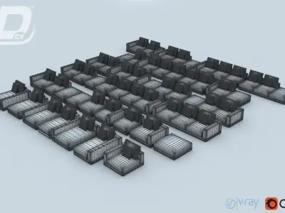 Paskel Sofa Modular Set 3D model