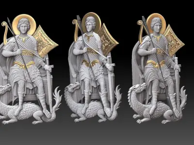 Saint George on Throne   3D print model