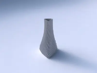 Vase grounded triangle with bent extruded lines 2 3D print model