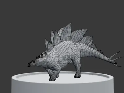 Jurassic Park Stegosaurus Blender Low-poly 3D model