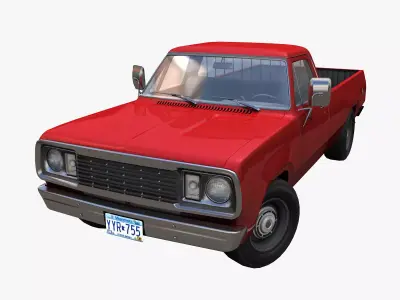 Dodge D100 1977 Low-poly 3D model