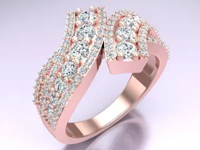 Diamond Ring - Womens Rings -  N123054 3D print model