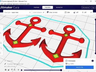anchor pendant  3D print model