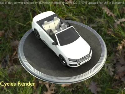 City Car 19 SUV Cabrio Open Type-B White  Low-poly 3D model