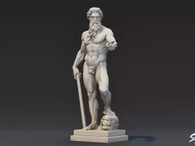 Heracles Statue Low-poly 3D model