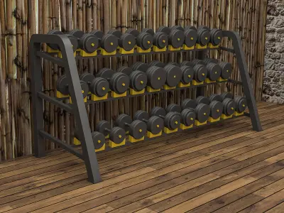 3D gym full Low-poly 3D model