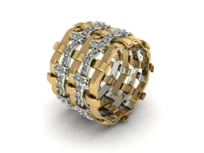Ring Abstrakt with stones Printing Model Free 3D print model 3D print model