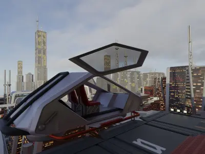 Tech City rooftop warehouse 3D model
