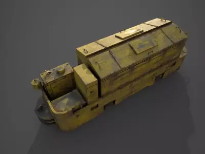 Heavy Duty Mine Rail Engine Low-poly 3D model