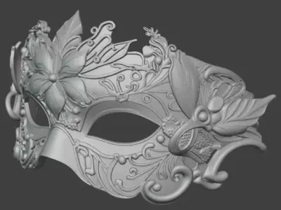 Majestic Masquerade Mask Baroque Ornamental 3D print model