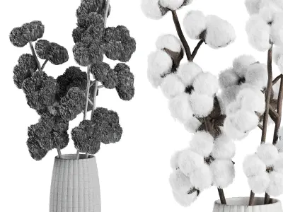 Cotton Flower Bouquet16 3D model