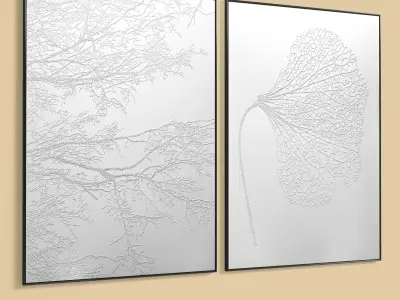 Plaster Two Photo Frame 291 Low-poly 3D model